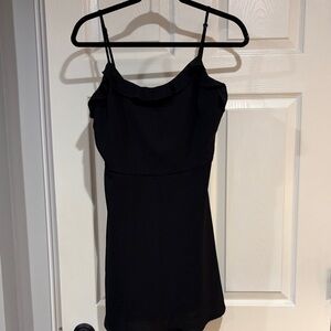 Everly Black Ruffle Neck Mini Dress